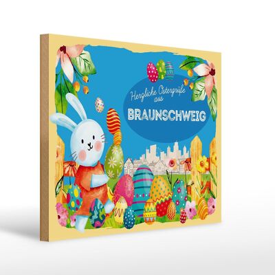 Holzschild Ostern Ostergrüße 40x30cm BRAUNSCHWEIG Geschenk