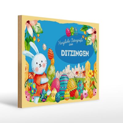 Holzschild Ostern Ostergrüße 40x30cm DITZINGEN Geschenk