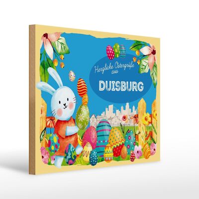 Holzschild Ostern Ostergrüße 40x30cm DUISBURG Geschenk