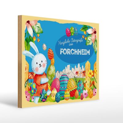 Holzschild Ostern Ostergrüße 40x30cm FORCHHEIM Geschenk