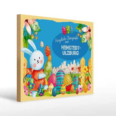 Holzschild Ostern Ostergrüße 40x30cm HENSTEDT-ULZBURG Geschenk