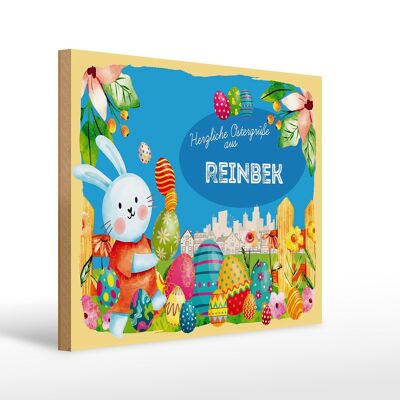 Cartel de madera Pascua Saludos de Pascua 40x30cm Regalo REINBEK