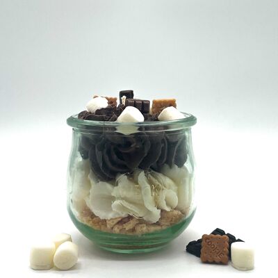 Vela de postre "Chocolate Crunch" aroma de chocolate - vela perfumada en vaso - cera de soja