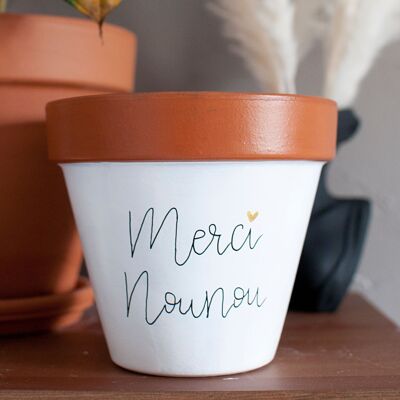 Terracotta pot / Cache pot: Thank you two-tone nanny
