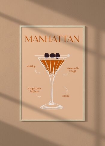 Affiche Cocktail Manhattan 2 1