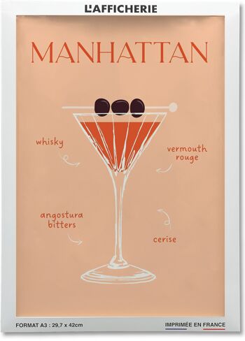 Affiche Cocktail Manhattan 2 2