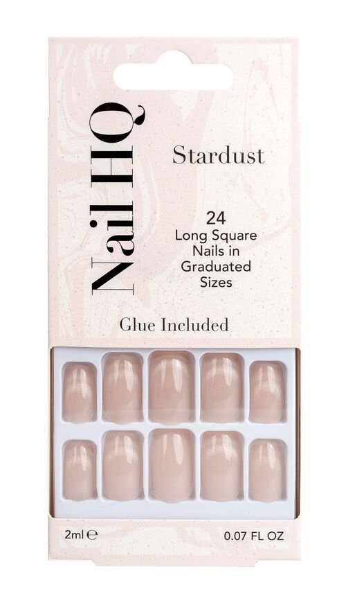 Nail HQ Square Stardust Nails (24 Pieces)