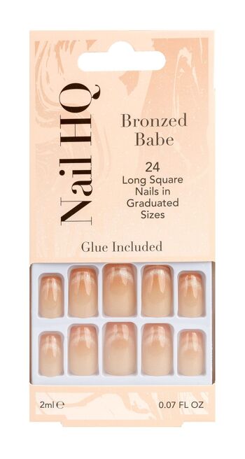 Nail HQ Ongles Babe Carrés Bronzés (24 Pièces) 1