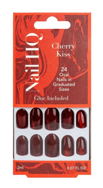 Nail HQ Oval Cherry Kiss Nails (24 pièces) 1