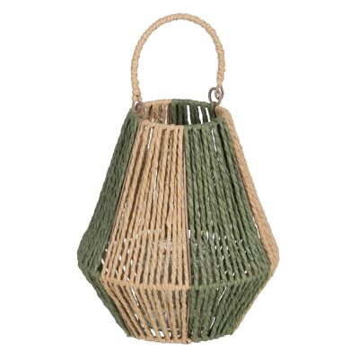 TWISTED PAPER CANDLE HOLDER GREEN L