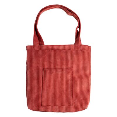 Shopping Bag Greta Corduroy Pocket L (Tile)