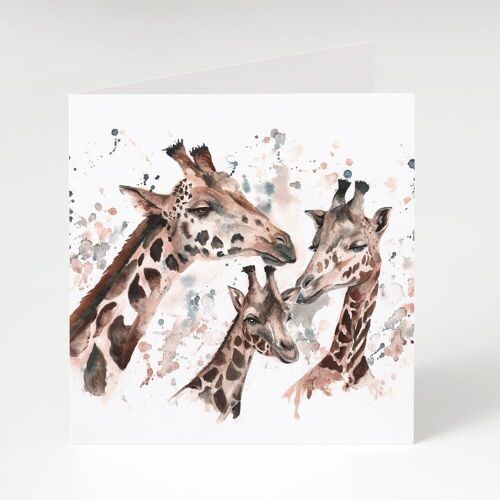 Giraffe Family Watercolour Greeting Card