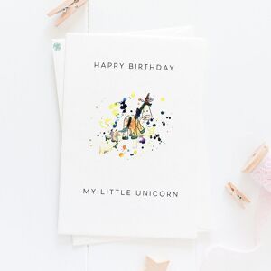 Carte de licorne joyeux anniversaire
