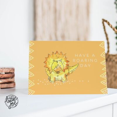 Tener una tarjeta de dinosaurio Roaring Day