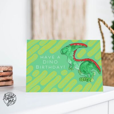 ¡Que tengas un cumpleaños de dinosaurio! Tarjeta de dinosaurio