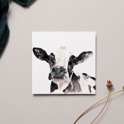 Cartolina d'auguri della mucca fresiana