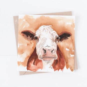 Vache Herefordshire Carte de vœux 2