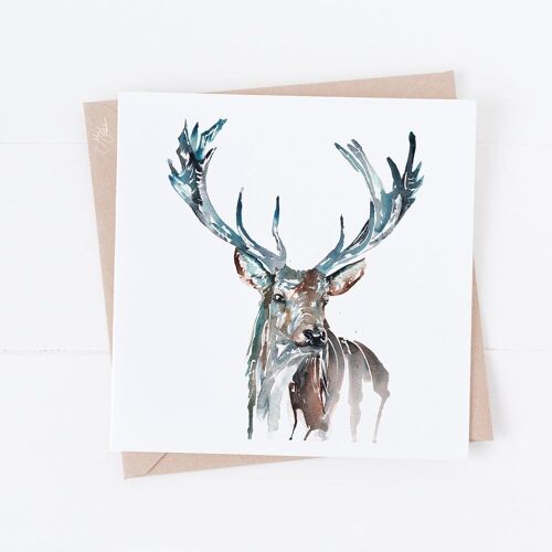 Stag Watercolour Greeting Card