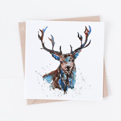 Stag Watercolour Greeting Card