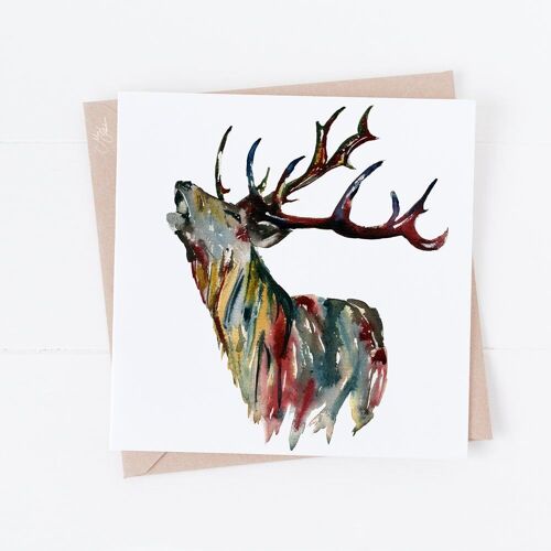 Stag Watercolour Greeting Card