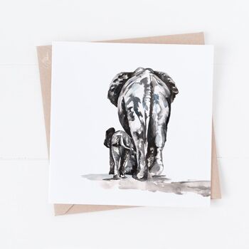 Éléphants Carte de vœux