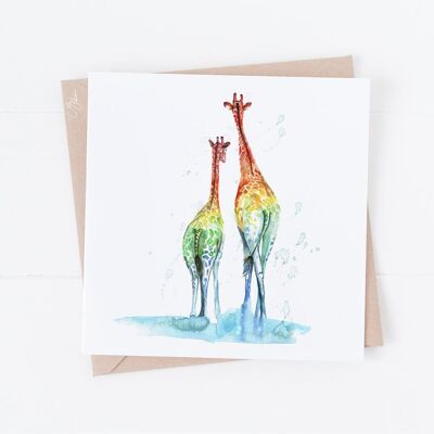 Cartolina d'auguri di giraffe