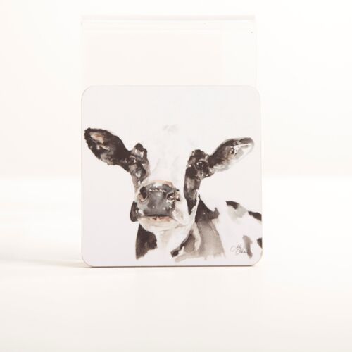 Friesian Cow Watercolour Design Coasters Pack of 4