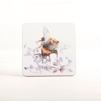 Dessous-de-verre Abeille sur Heather Aquarelle Design 5