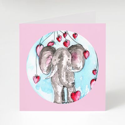Corazón de elefante Tarjetas de felicitación