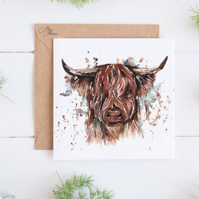 Tarjeta de felicitación Highland Cow