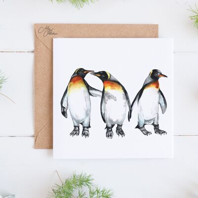 Cartolina d'auguri di pinguini