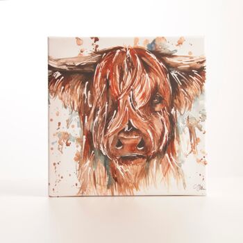 Toile Aquarelle Vache Highland 6