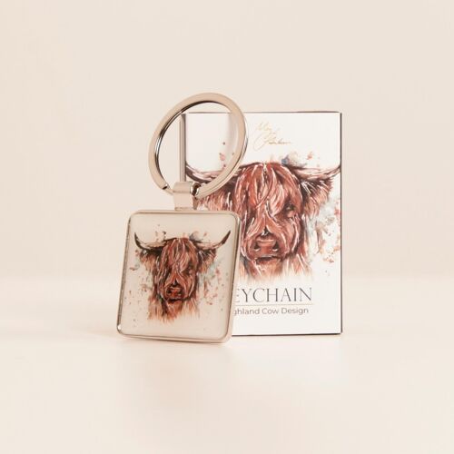 Highland Cow Keychain with Gift Box