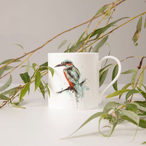 Kingfisher Design Bone China Mug