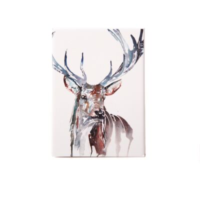 Magnete "The Highlands" con disegno ad acquerello di cervo