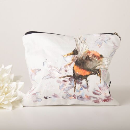 Bee on Heather Cotton Cosmetic Bags