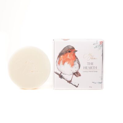 Savon pour les mains « The Hearth » au design aquarelle Robin