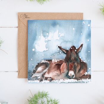 Carte de Noël festive de conception d’âne