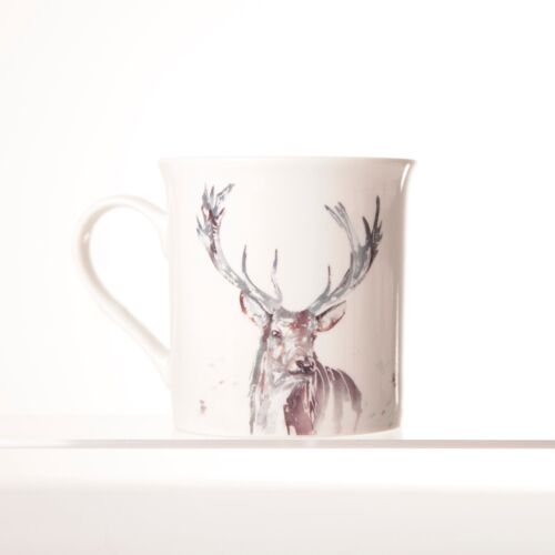 Stag Watercolour Design China Mug with Box