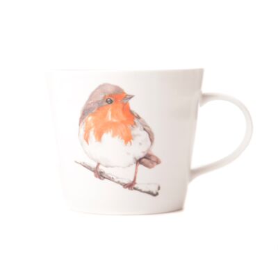 Tasse aus Knochenporzellan mit Robin-Design von The Hearth