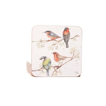 Dessous de verre à motif aquarelle d'oiseaux britanniques de The Lookout 1