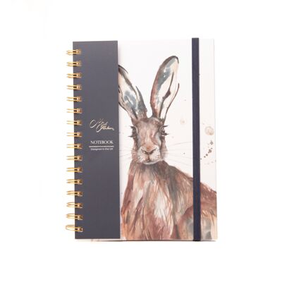 Cuaderno A5 con diseño de acuarela de liebre de pradera