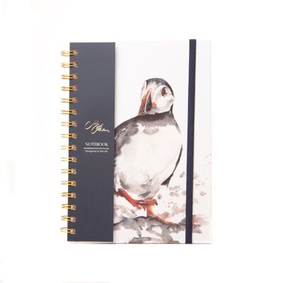 Die Küste - Papageientaucher-Aquarell-Design, A5-Notizbuch