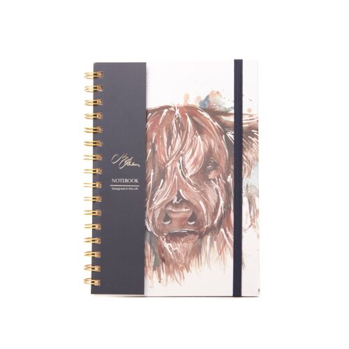 The Hebrides' Highland Cow Watercolour Design A5 Notebook