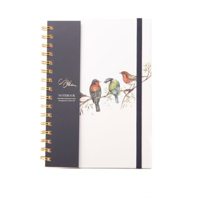 Cuaderno A5 con diseño de acuarela de pájaros británicos The Lookout