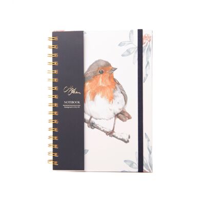 Cuaderno A5 con diseño de acuarela de Robin de The Hearth