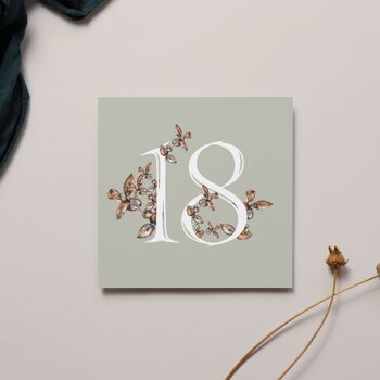 Carte florale du 18e anniversaire