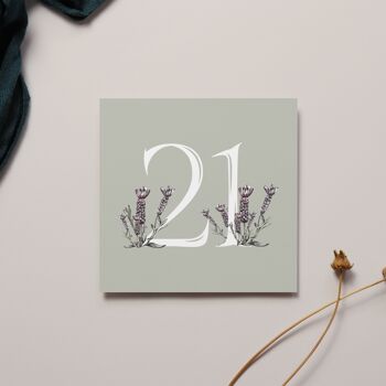 Carte florale 21e anniversaire