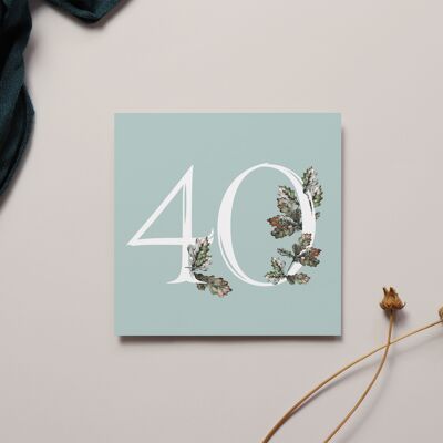 Tarjeta floral del 40 cumpleaños