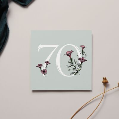 Tarjeta floral del 70 cumpleaños